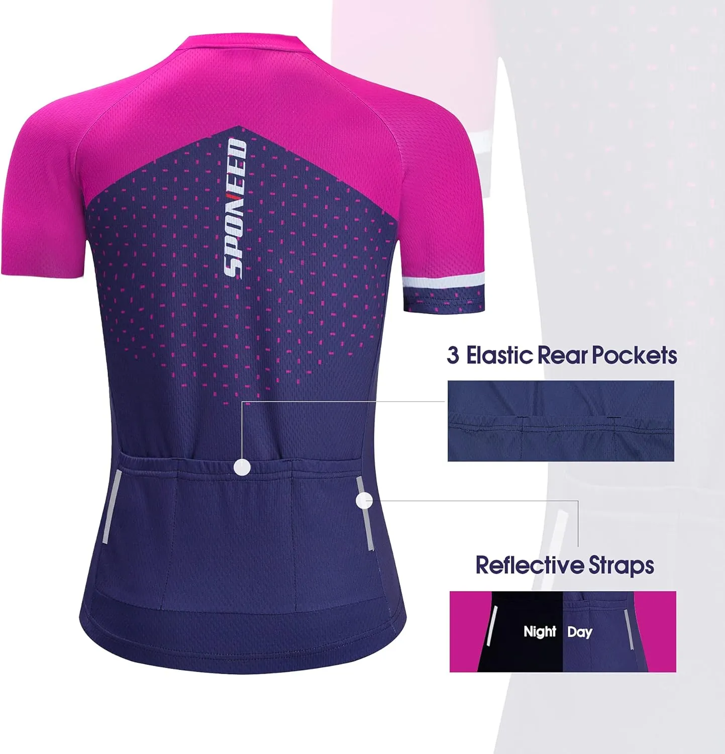 sponeed Women Bike Clothes Fashion Cycling Jersey and Shorts Set 3D Gel Short Sleeve