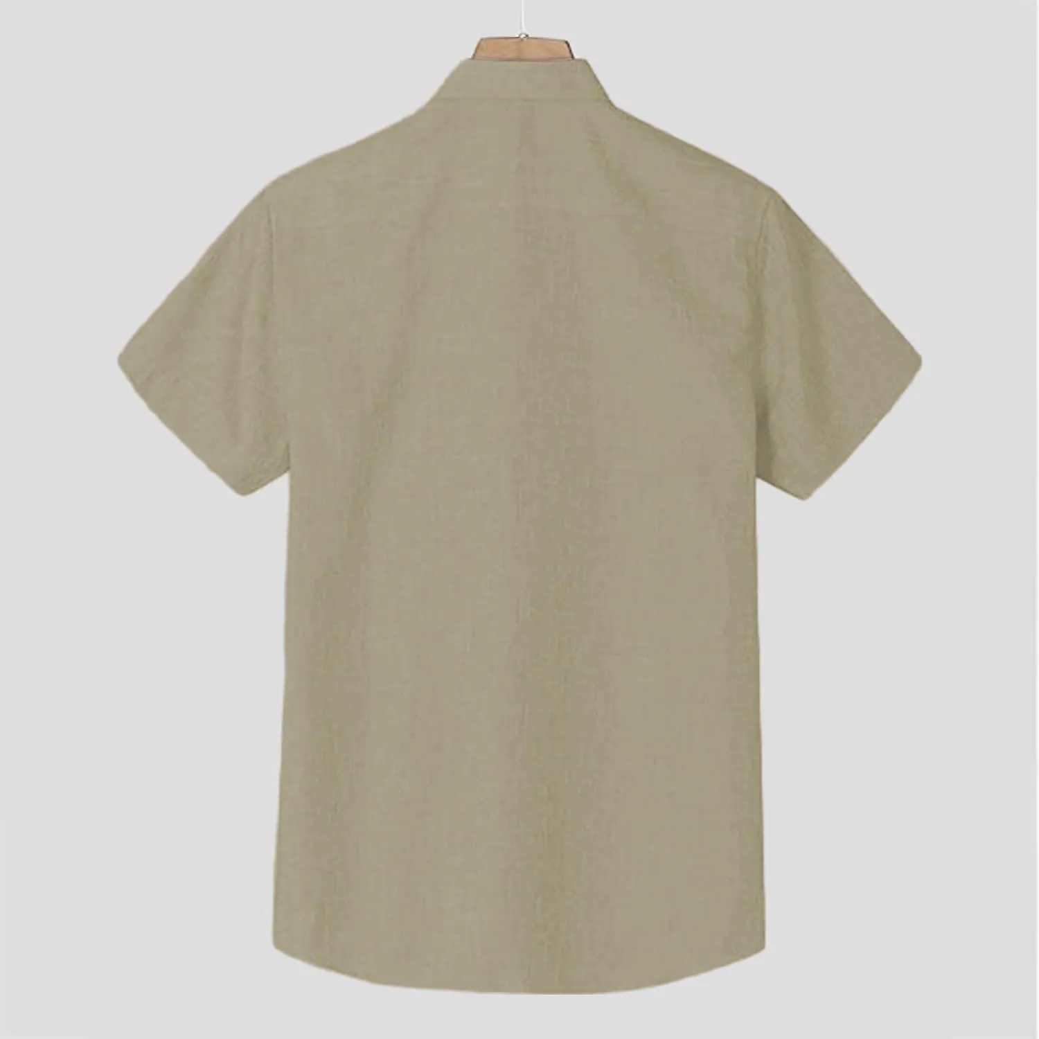 Summer Lapel Solid Color Short Sleeve Comfortable Men's Linen Shirt for Men Clothing Casual Spring Outfits