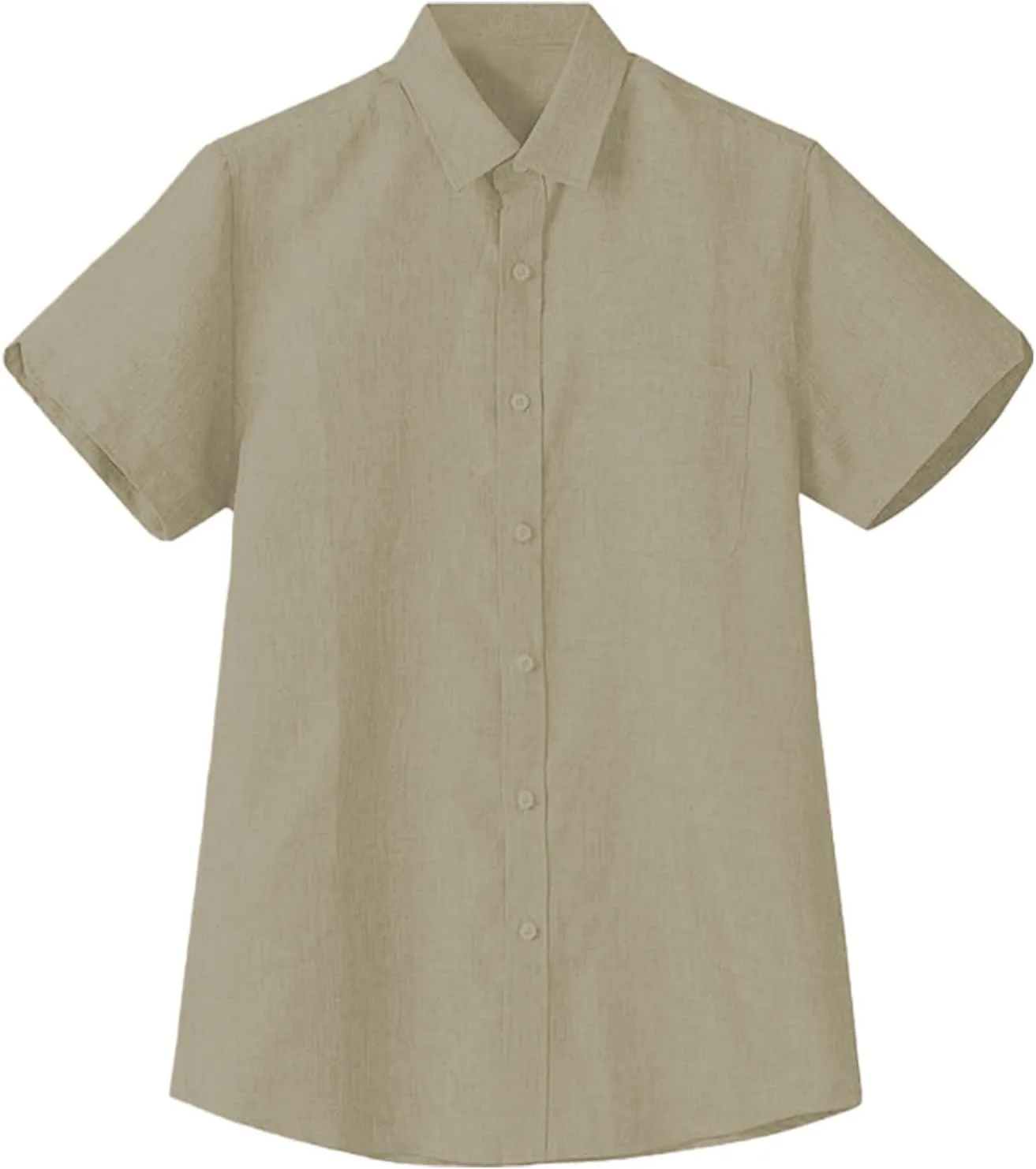 Summer Lapel Solid Color Short Sleeve Comfortable Men's Linen Shirt for Men Clothing Casual Spring Outfits