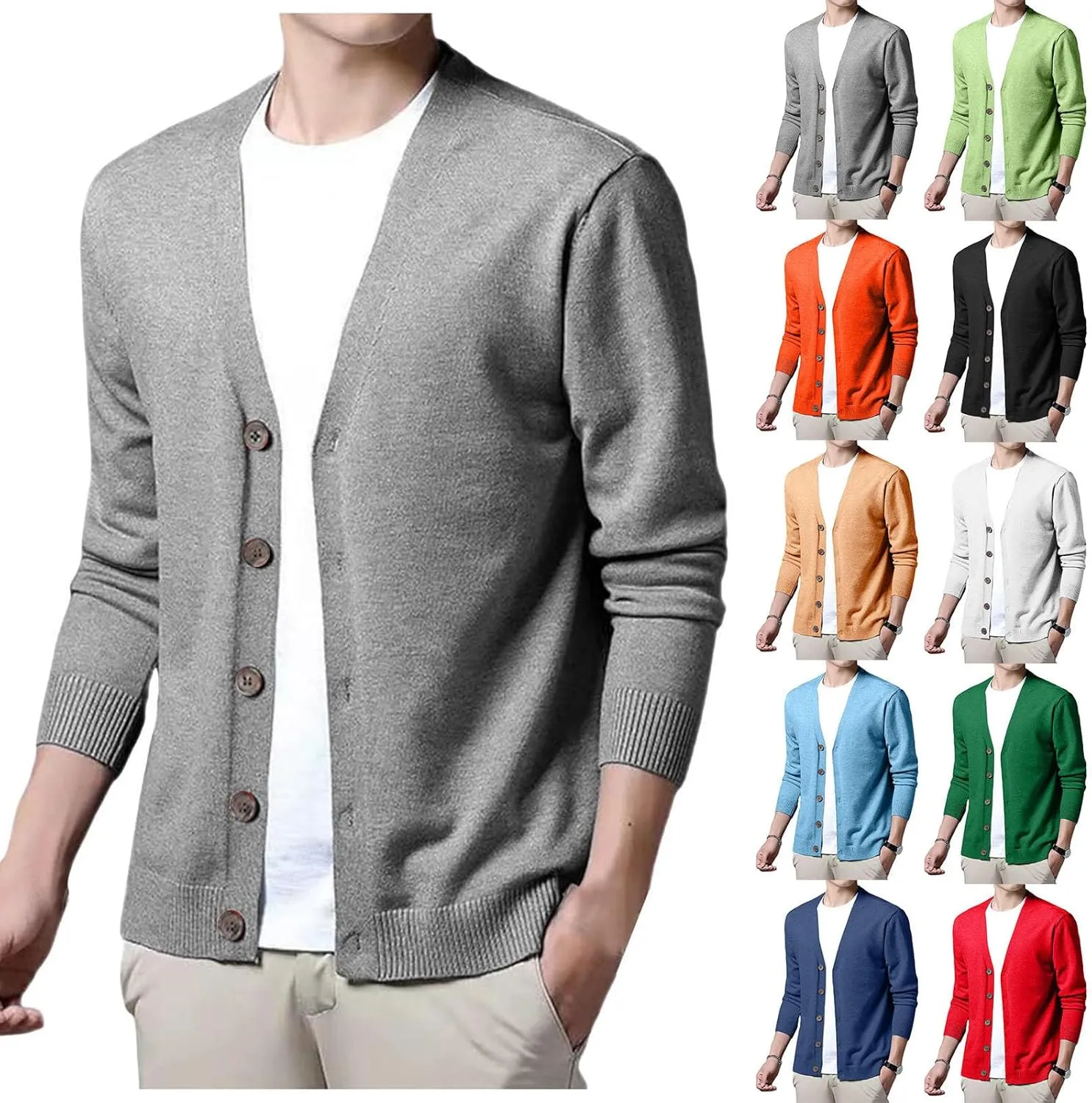 Sweaters for Men Men's Cardigan Sweaters Turtleneck Long Sleeve Knitted Big and Tall Slim Workout Cable Knit Fleece