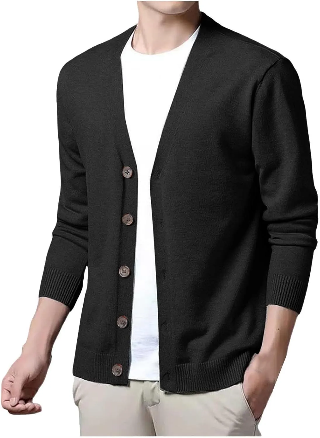 Sweaters for Men Men's Cardigan Sweaters Turtleneck Long Sleeve Knitted Big and Tall Slim Workout Cable Knit Fleece