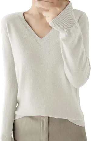 Sweaters for Women Cable Knit Long Sleeve Pullover V Neck Shirt Sweatshirt Slim Fitted Undershirt Fall Casual Top
