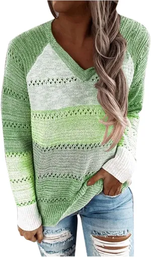 Sweaters for Women Casual Patchwork Sweaters Teen Girls Fashion Hoodies Long Sleeves Shirt Hooded Blouse Knit Pullover