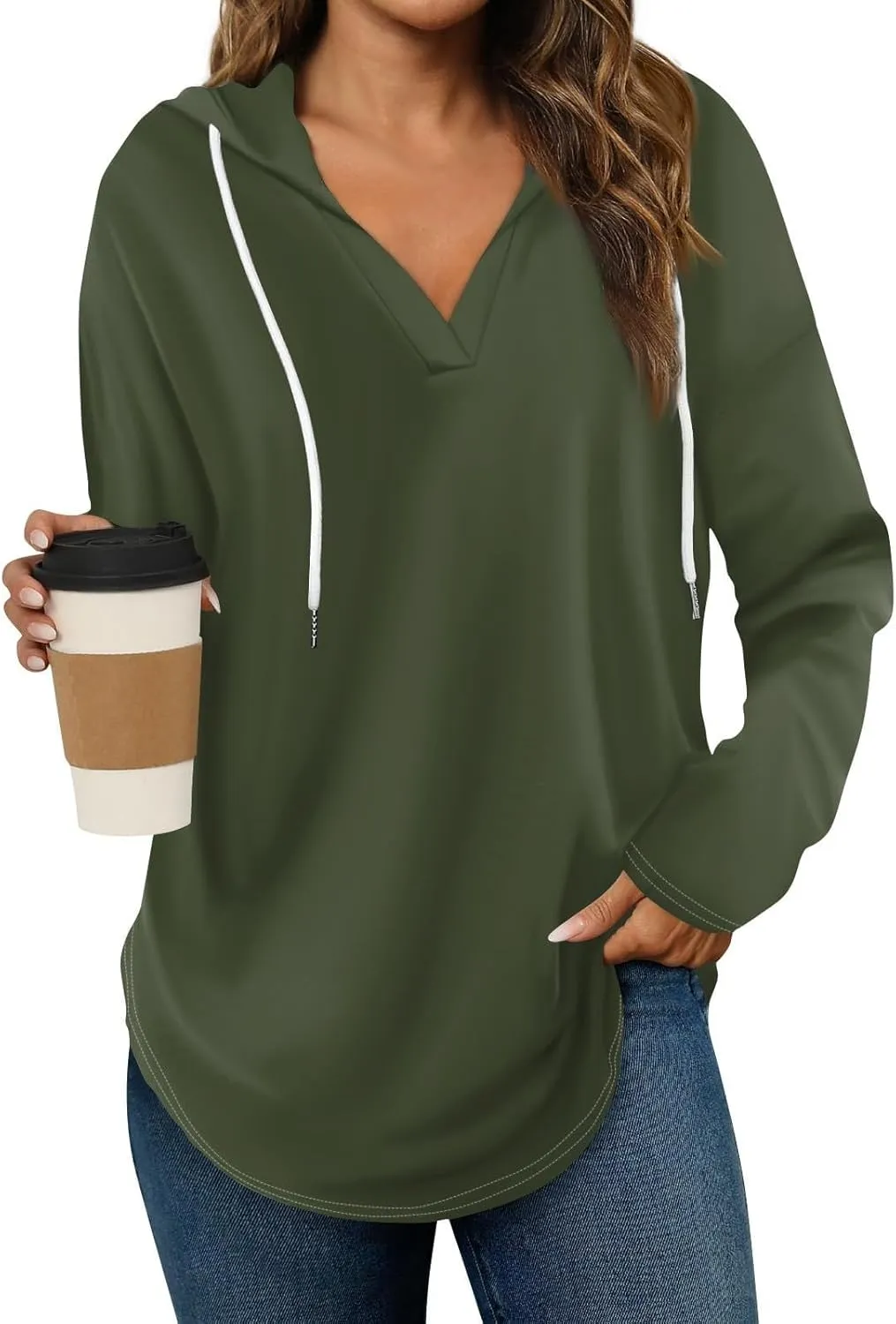 Sweatshirt for Women Hoodies for Women Long Sleeve Shirts for Women V Neck Sweaters for Women Blouses Pullover Tops