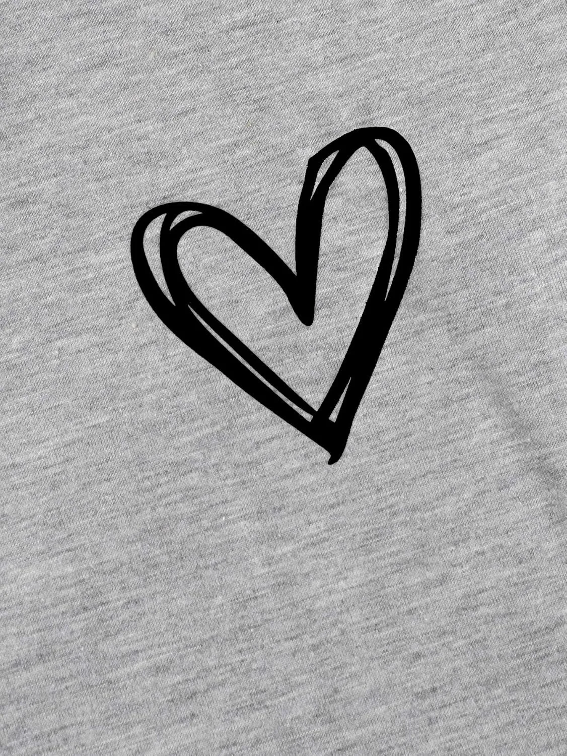 SweatyRocks Women's Heart Print T Shirts Summer Funny Short Sleeve Tops