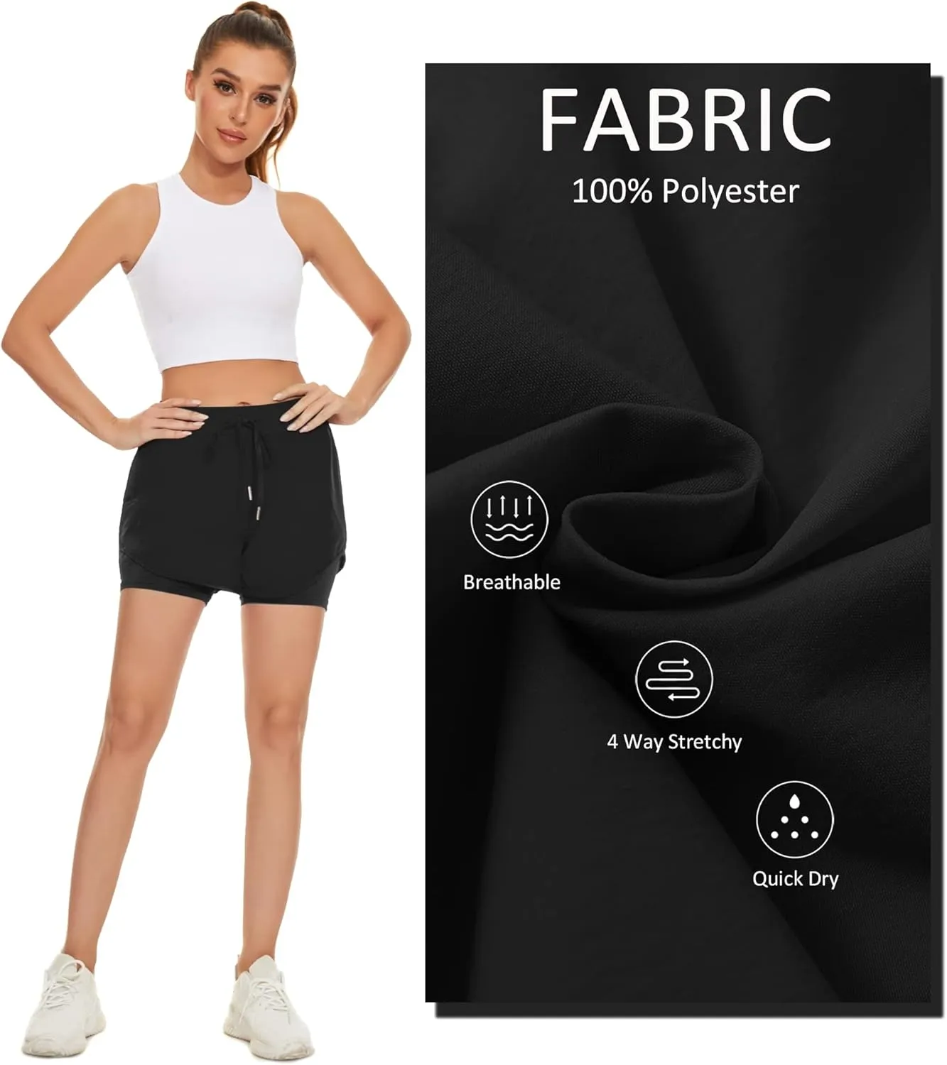 Taydey Women's Quick-Dry Running Workout Sports Shorts