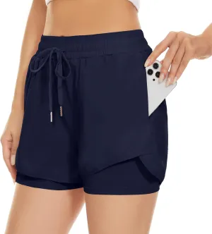 Taydey Women's Quick-Dry Running Workout Sports Shorts