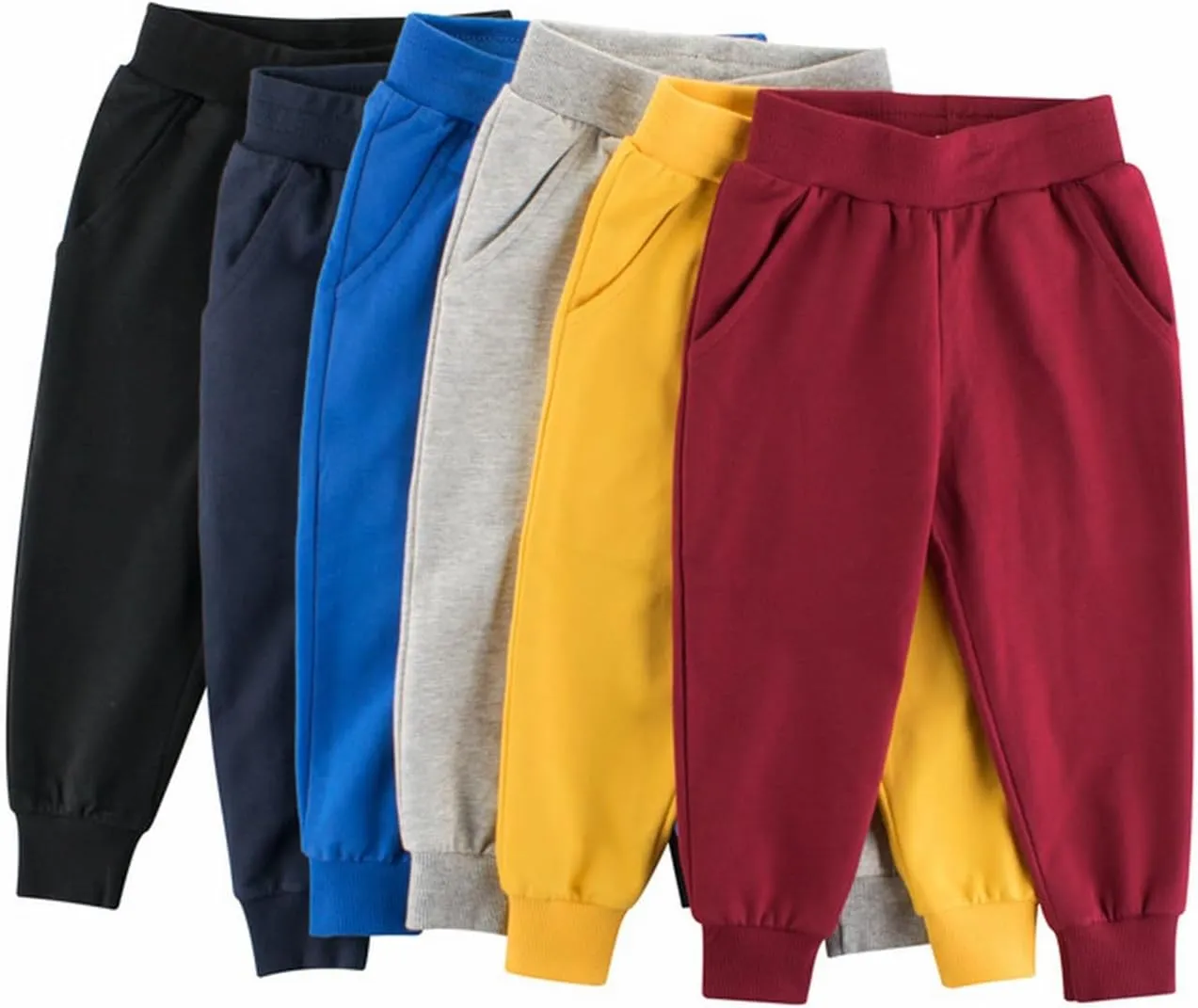 Toddler Girls Boys Jogger Pants Lightweight High Elastic Waist Sweatpants with Pockets Kids Solid Casual Trousers
