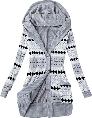 TUQIDEWU Cardigan Sweaters for Women Lightweight, Women's Cardigan Sweaters Hooded Cardigans Fleece Jackets Fall Sweater Coat