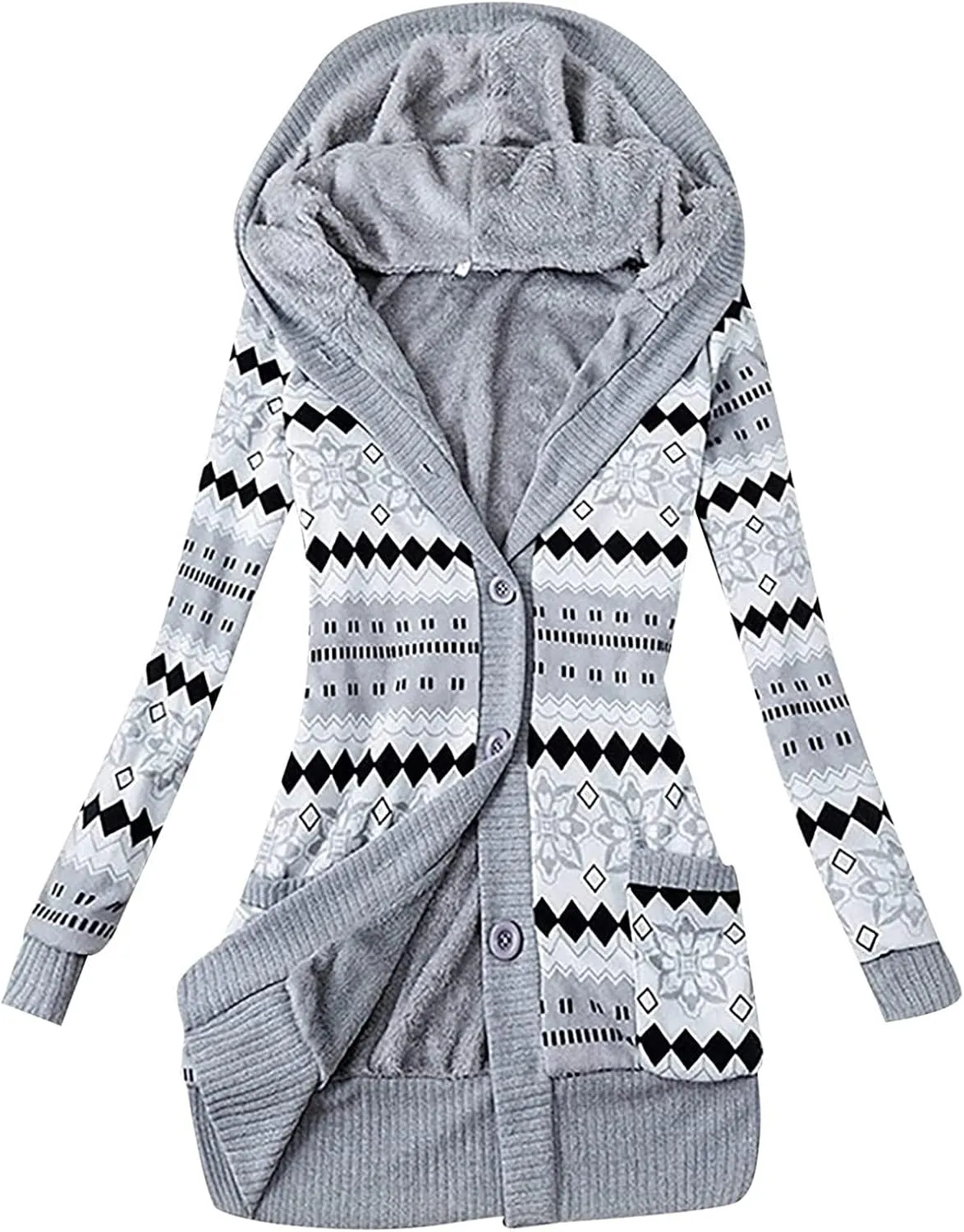 TUQIDEWU Cardigan Sweaters for Women Lightweight, Women's Cardigan Sweaters Hooded Cardigans Fleece Jackets Fall Sweater Coat