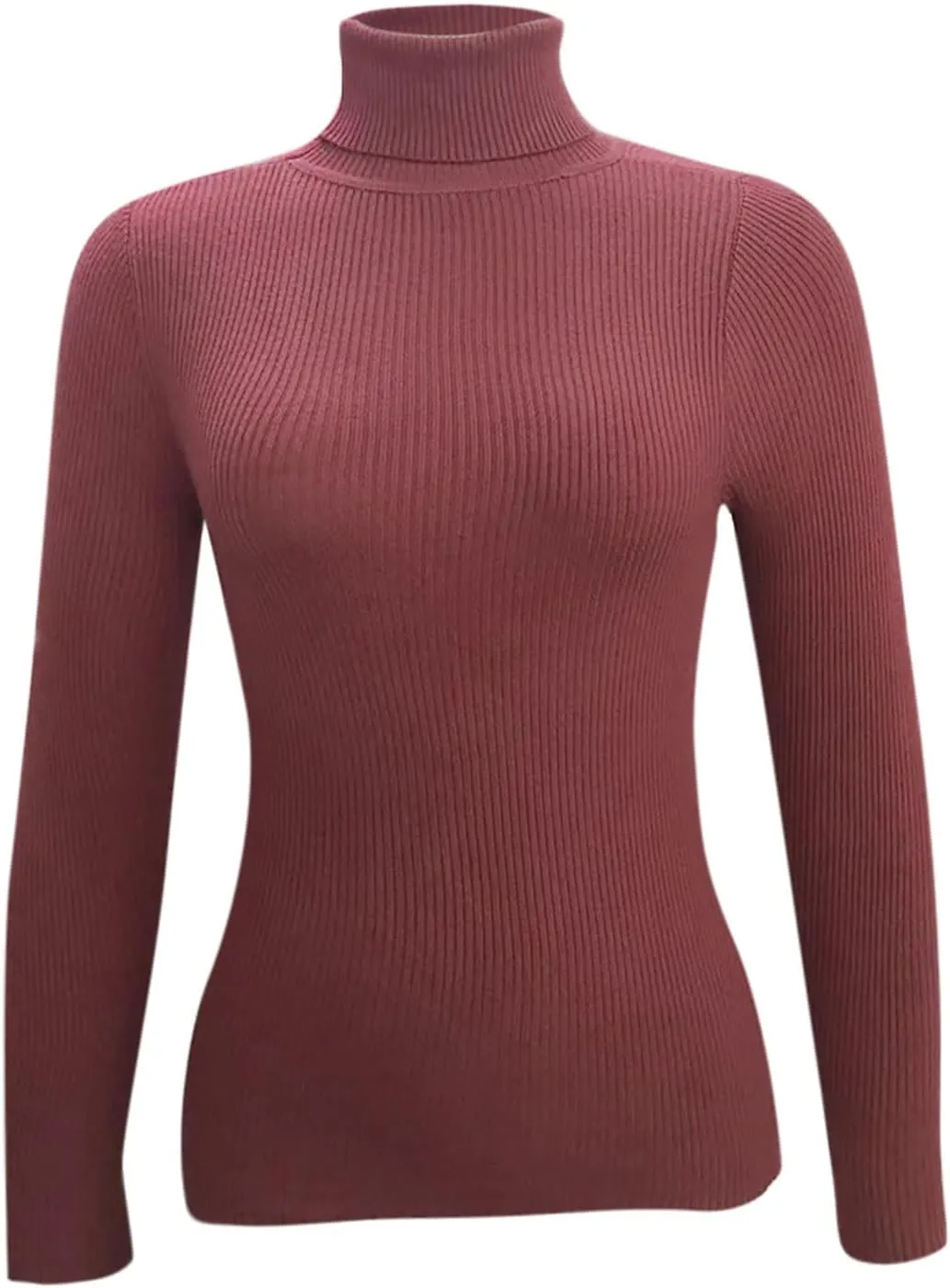 Turtleneck Sweater WomenSlim Fit Ribbed Womens Sweaters Long Sleeve Stretch Crewneck Basic Layer Spring Sweaters