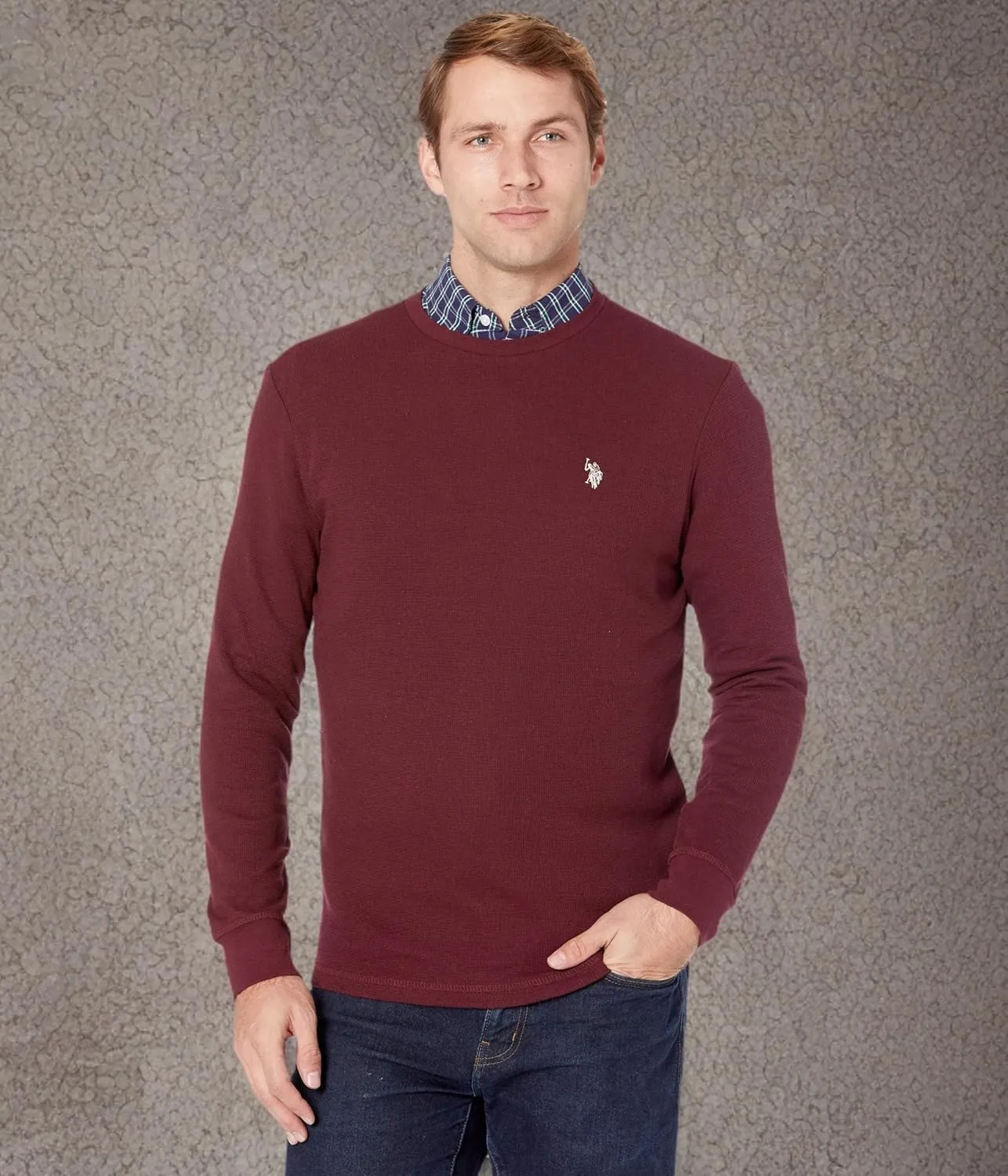 U.S. Polo Assn. Men's Long Sleeve Crew Neck Solid Thermal Shirt