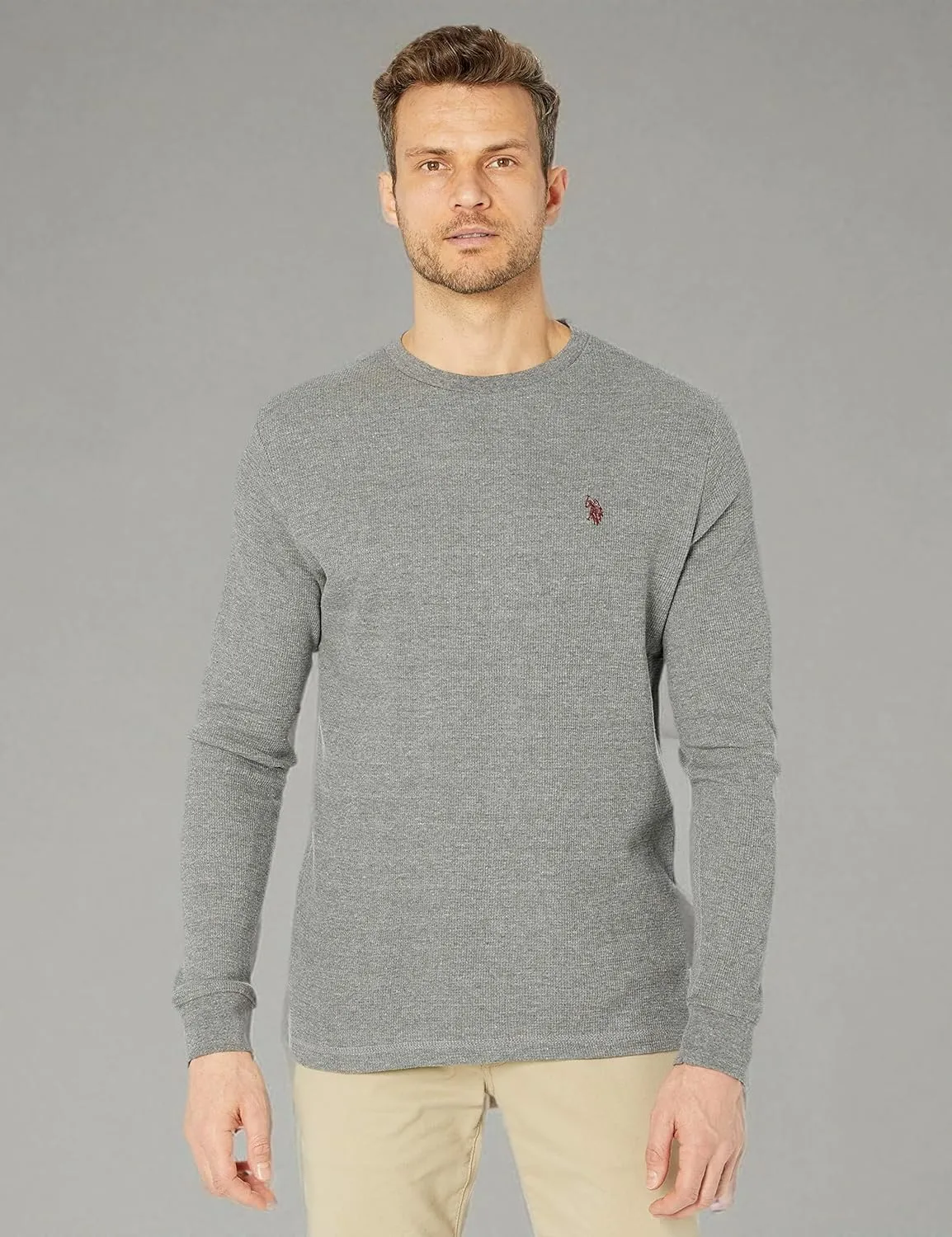 U.S. Polo Assn. Men's Long Sleeve Crew Neck Solid Thermal Shirt