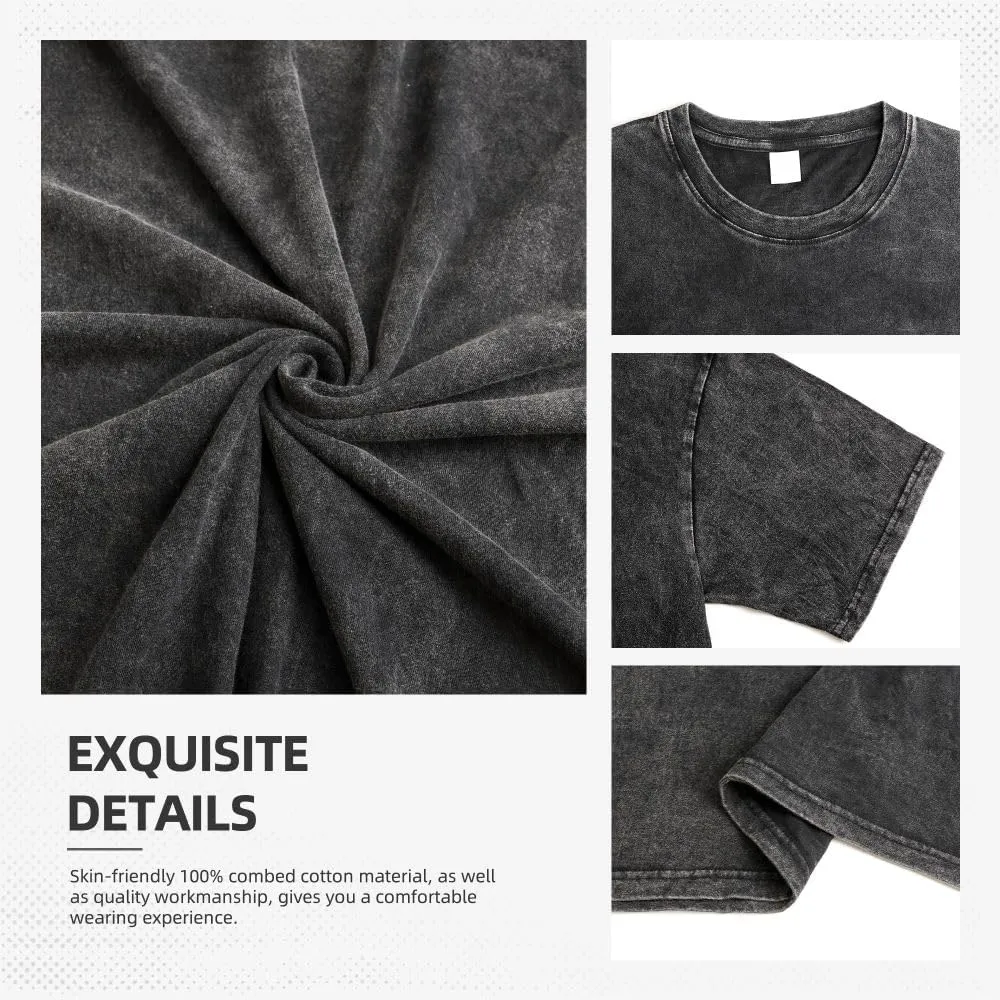 Vintage Oversized Man's T Shirt Round Neck Cotton T-Shirts Tee;Tee