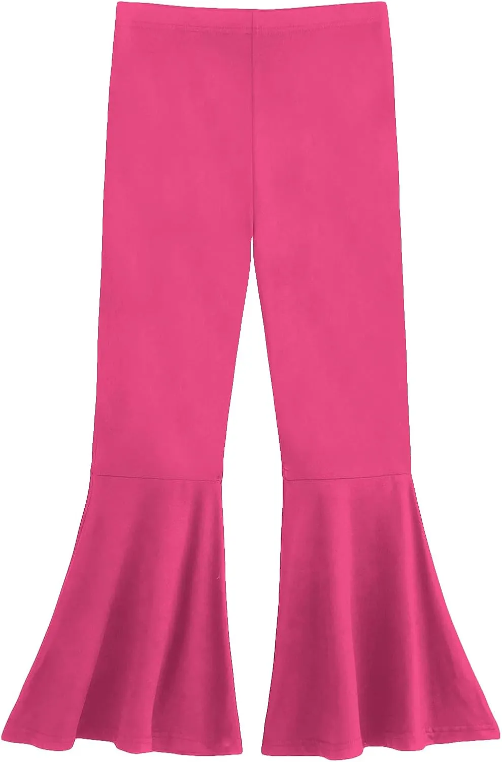 WDIRARA Girl's Flare Pants High Waisted Elastic Waist Bell Bottom Casual Pants