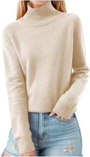 Winter Sweaters for Women Long Sleeve Mock Neck Knit Wool Pullover Fall Sweaters 2024 Trendy