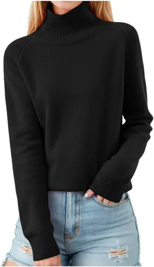 Winter Sweaters for Women Long Sleeve Mock Neck Knit Wool Pullover Fall Sweaters 2024 Trendy