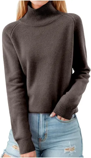 Winter Sweaters for Women Long Sleeve Mock Neck Knit Wool Pullover Fall Sweaters 2024 Trendy
