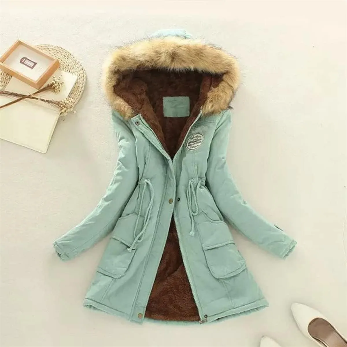 Winter Warm Faux Fur Coat Women Cropped Puffer Jackets Fashion Dresses Formal Fuzzy Cardigans