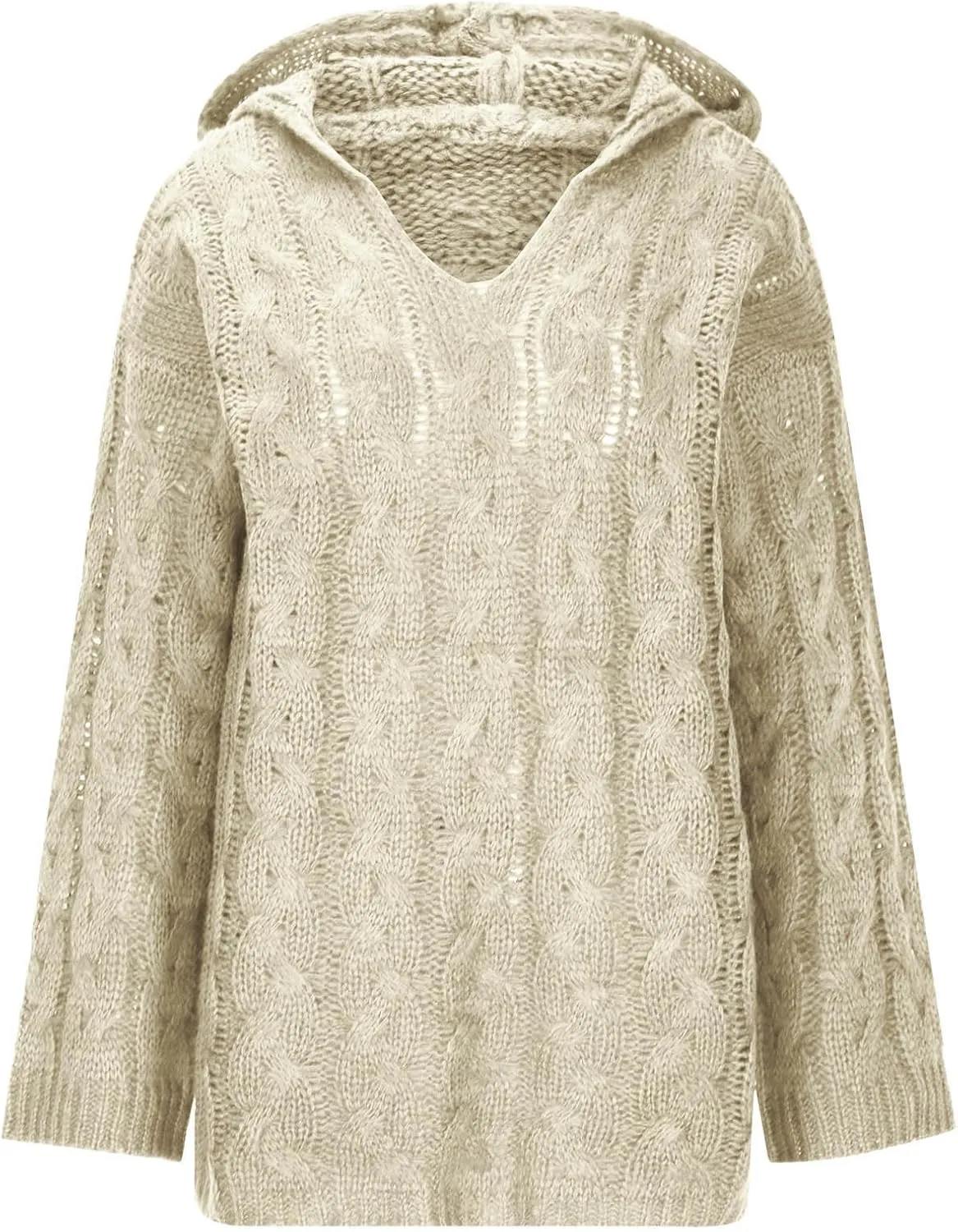 Women Cable Knit Sweater Long Sleeve Oversized Chunky Sweaters Casual Warm Comfortable Sweaters