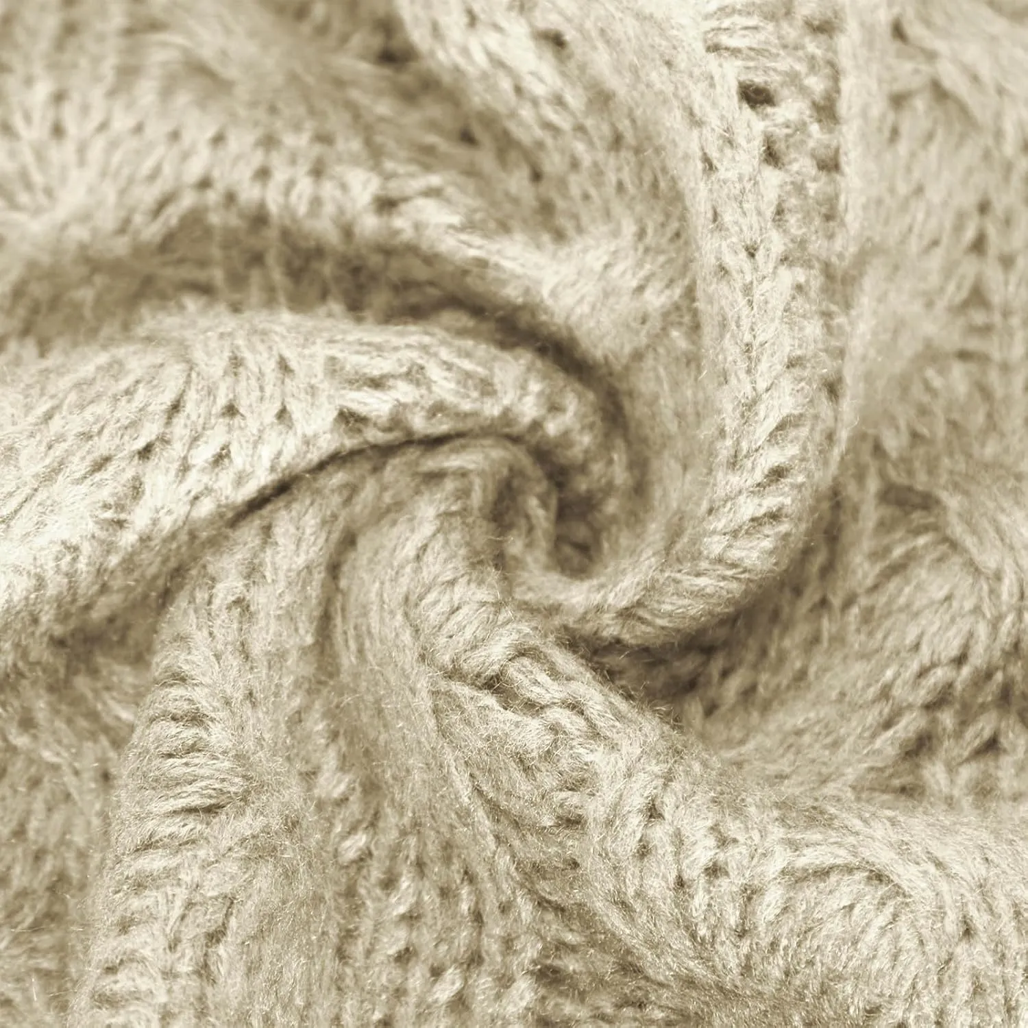 Women Cable Knit Sweater Long Sleeve Oversized Chunky Sweaters Casual Warm Comfortable Sweaters