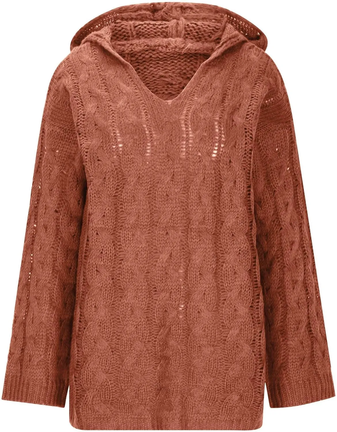 Women Cable Knit Sweater Long Sleeve Oversized Chunky Sweaters Casual Warm Comfortable Sweaters
