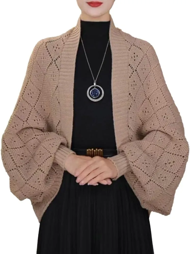 Women Cardigan Sweaters Oversized Chunky Knit Slouchy Wrap Open Front Coat Shoulder Wrap and Shawl Outwear