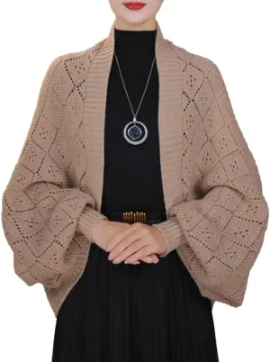 Women Cardigan Sweaters Oversized Chunky Knit Slouchy Wrap Open Front Coat Shoulder Wrap and Shawl Outwear