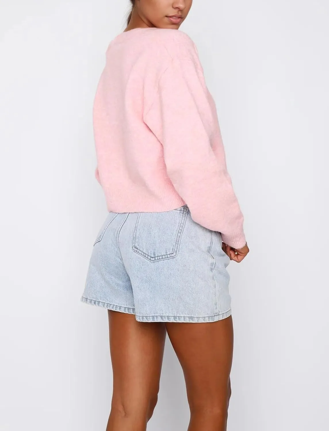 Women Casual Open Front Button Down Cropped Cardigan Sweaters Y2k Crewneck Long Sleeve Fall Knitwear Teen Clothes