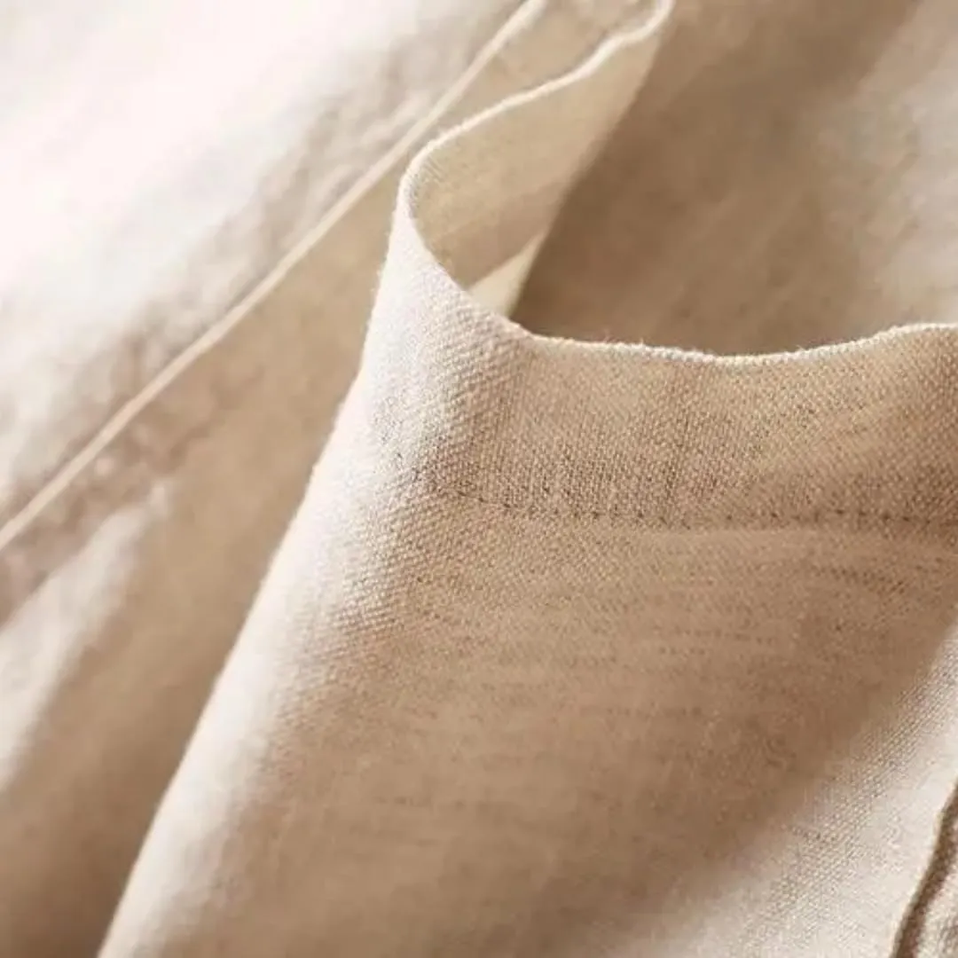 Women Cotton Linen Tailored Long Sleeve Turn-Down Collar Suit Jacket
