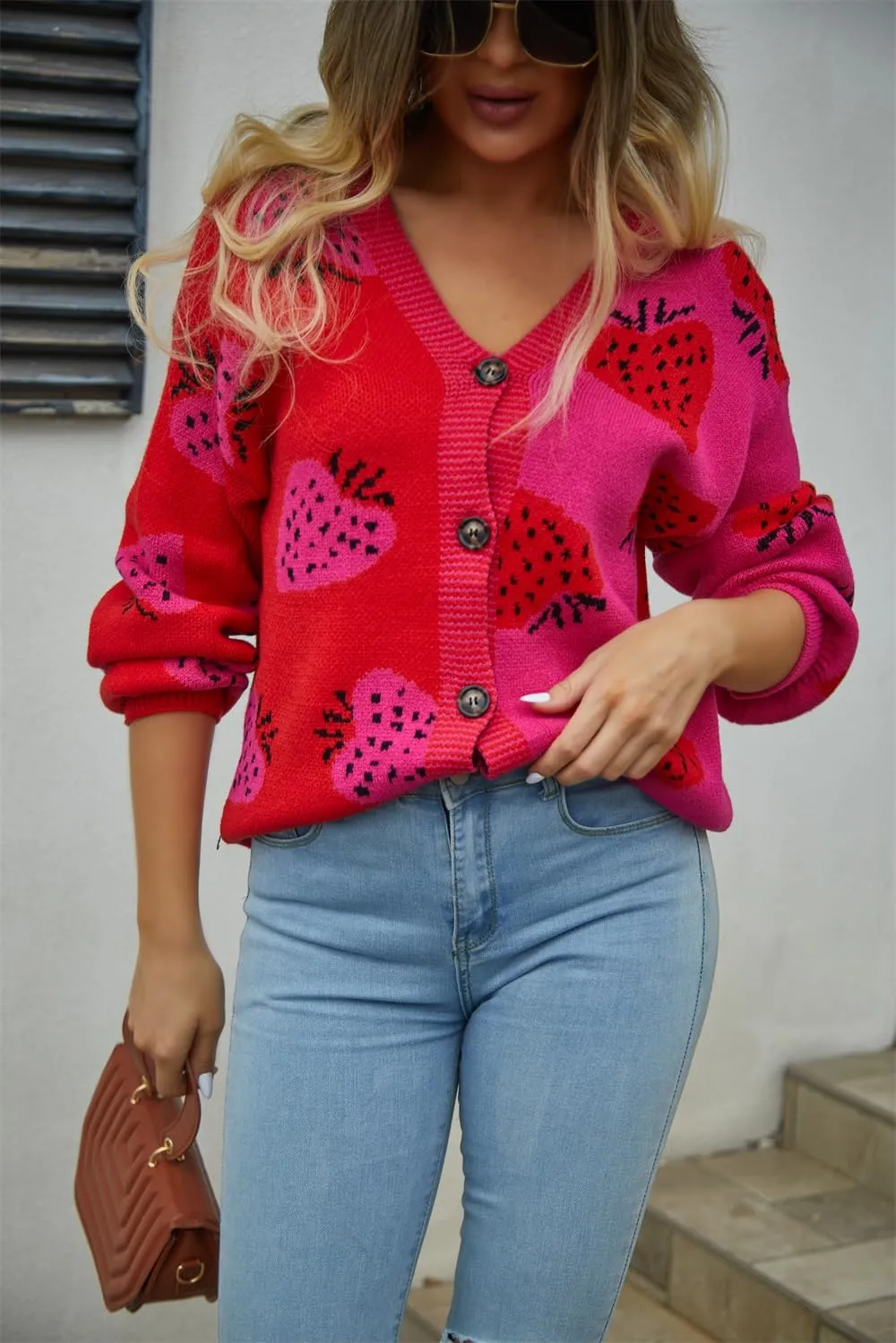 Women Floral Cropped Cardigan Fall Long Sleeve Open Front Daisy Print Knit Sweaters Vintage Y2k Outerwear