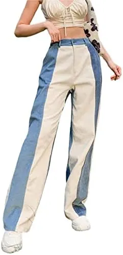 Women Gothic Cargo Jeans Wide Leg Punk Grunge Baggy Denim Pants Loose Trousers Harajuku 90s Streetwear
