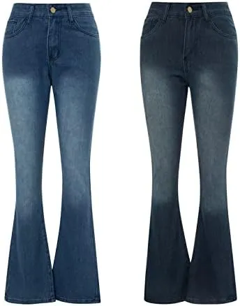 Women Gothic Cargo Jeans Wide Leg Punk Grunge Baggy Denim Pants Loose Trousers Harajuku 90s Streetwear
