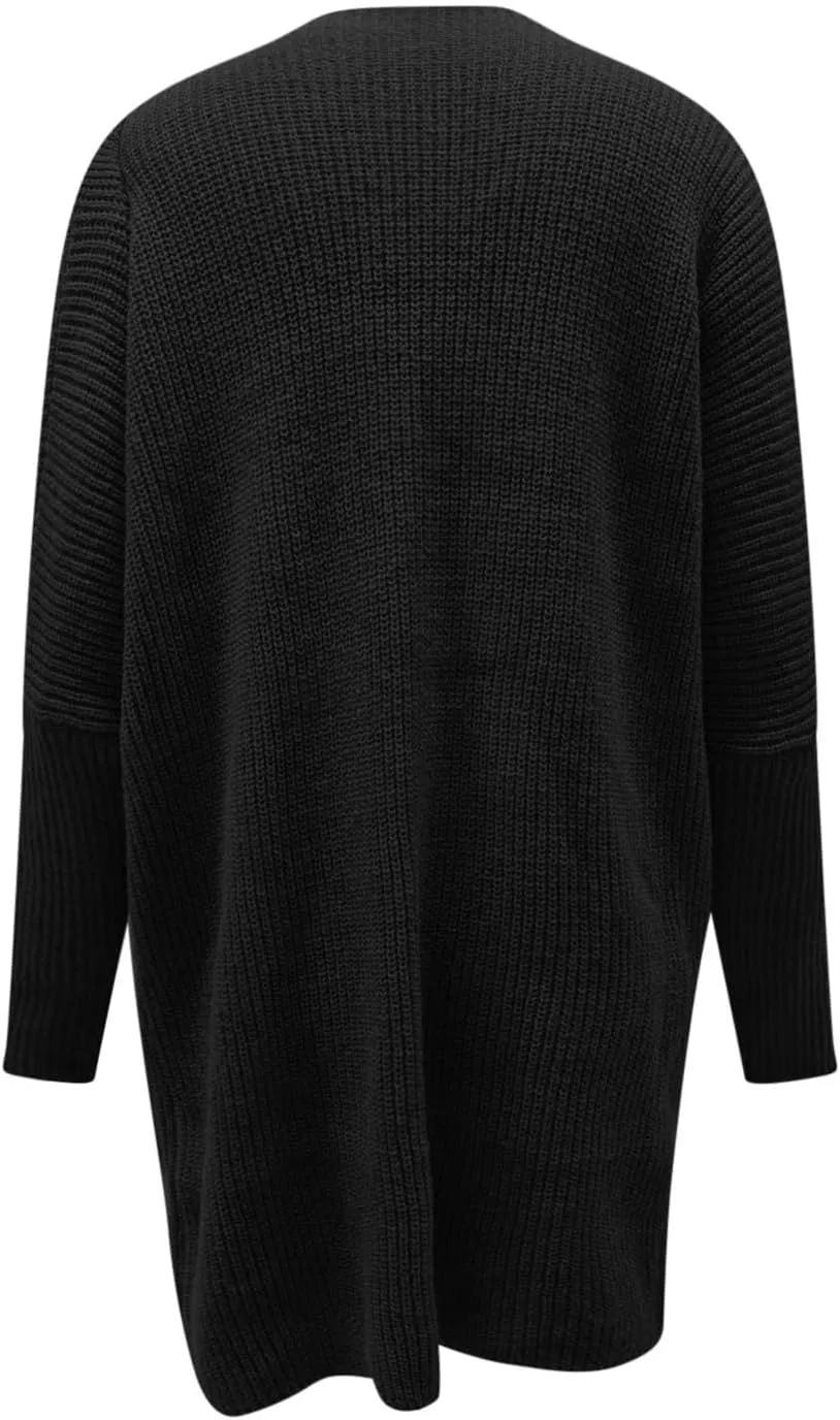 Women Oversized Long Cardigans Sweater Batwing Sleeve Open Front Chunky Knit Coat Fall Winter Outwear with Pockets