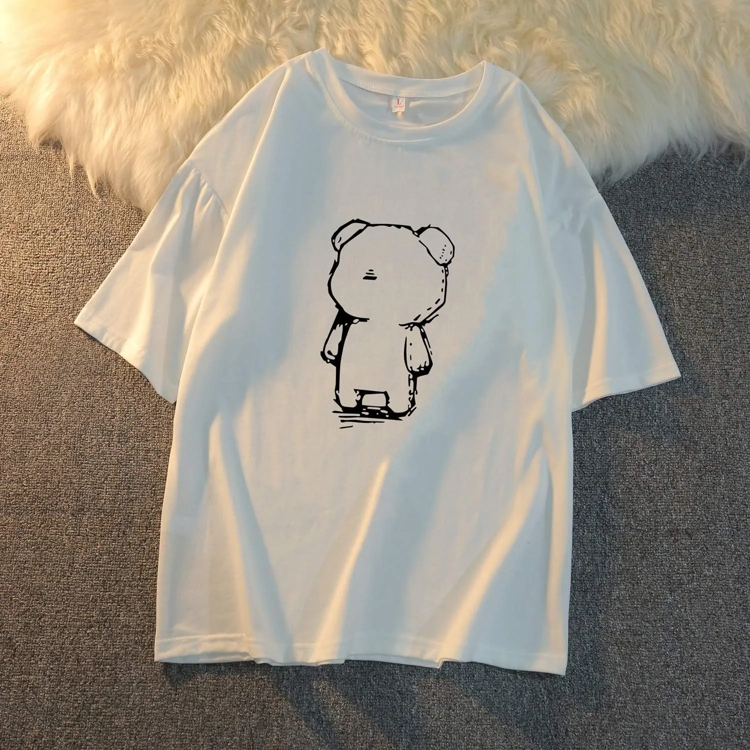 Women T Shirt Cute Bear Printed Kawaii Tops Summer Clothes Harajuku Graphic T Shirts
