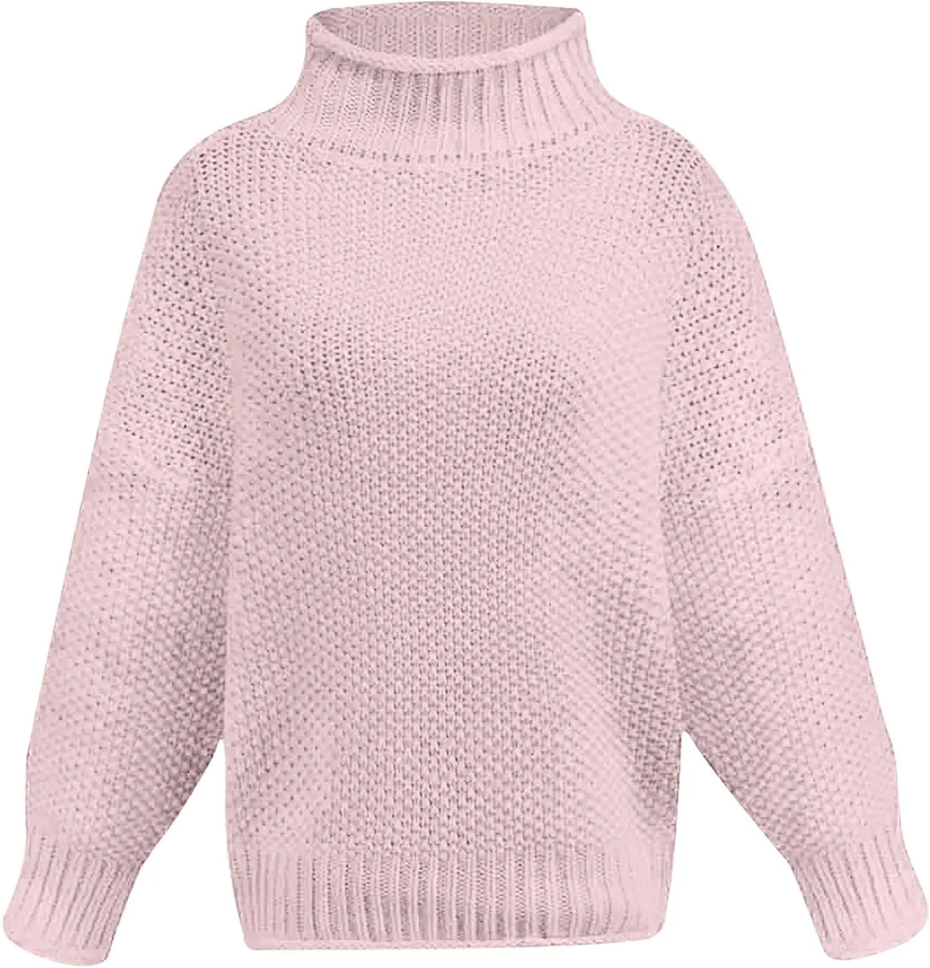 Women Turtleneck Oversized Sweaters Tunic Pullover Sweater Knit Tops Long Sleeve Pullover Sweaters Fall Fashion Clothes