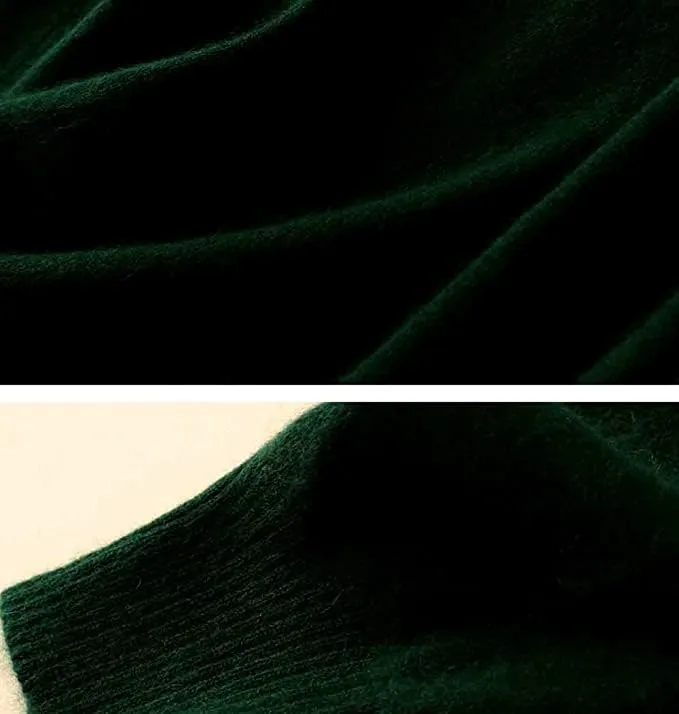 Womens 100% Merino Wool Cashmere Sweaters Turtleneck Knitted Sweater Lightweight Winter Cozy Pullover Tops