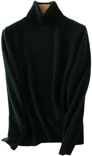Womens 100% Merino Wool Cashmere Sweaters Turtleneck Knitted Sweater Lightweight Winter Cozy Pullover Tops
