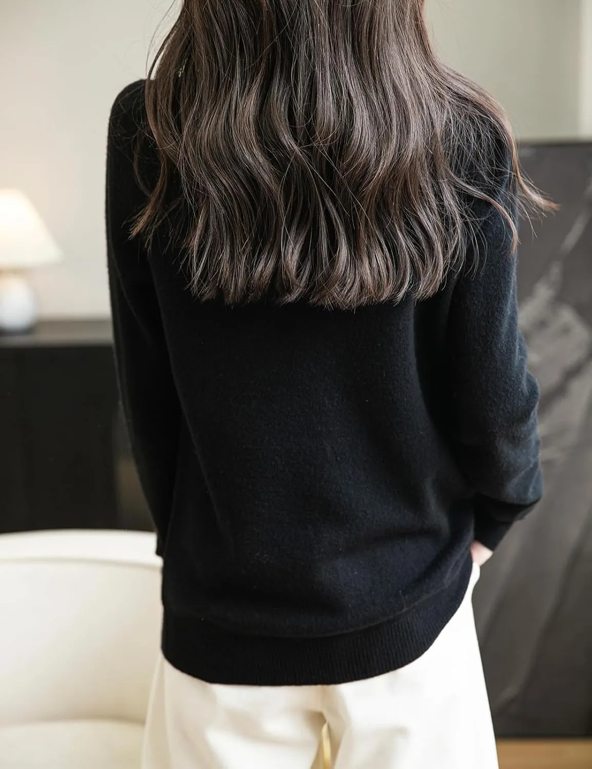 Women's 100% Merino Wool Seamless Sweater Turtleneck First-Line Ready to Wear Long Sleeve Knitted Pullover Tops
