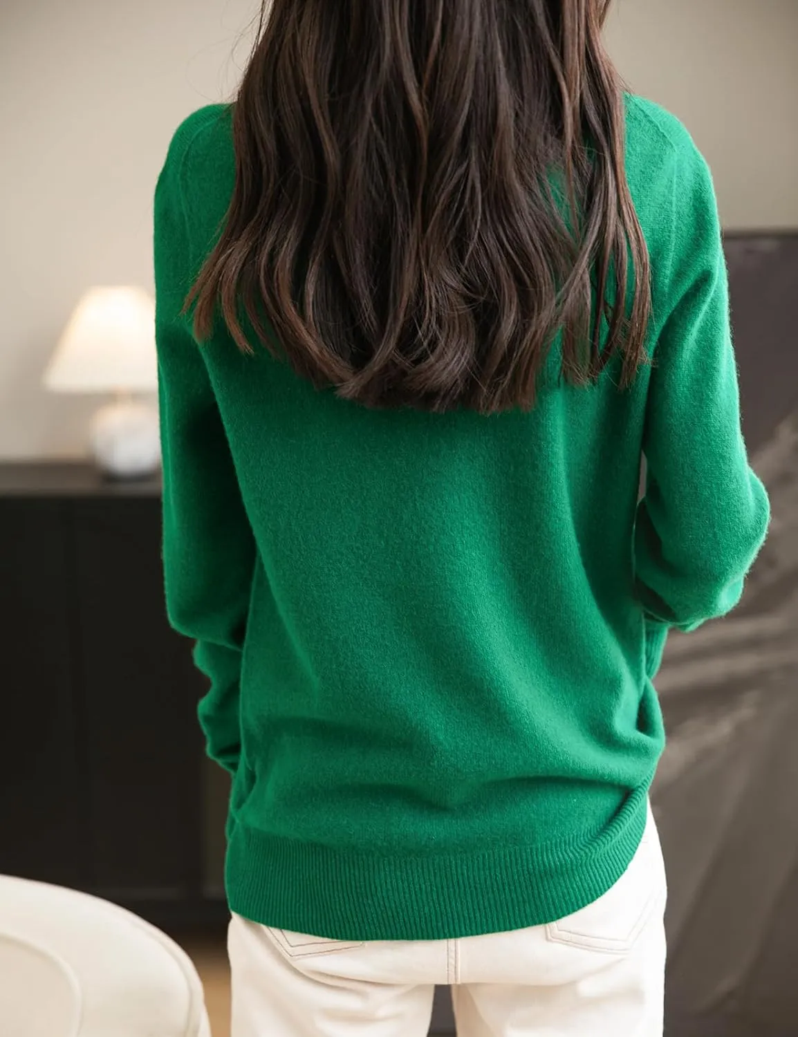 Women's 100% Merino Wool Seamless Sweater Turtleneck First-Line Ready to Wear Long Sleeve Knitted Pullover Tops