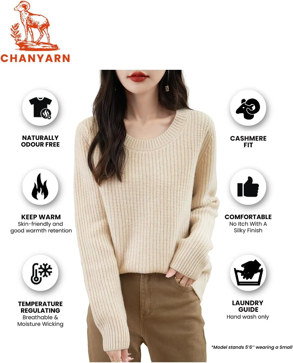 Women's 100% Merino Wool Sweater 2025 Fall Winter Casual Crewneck Long Sleeve Ribbed Knitted Pullover Sweater