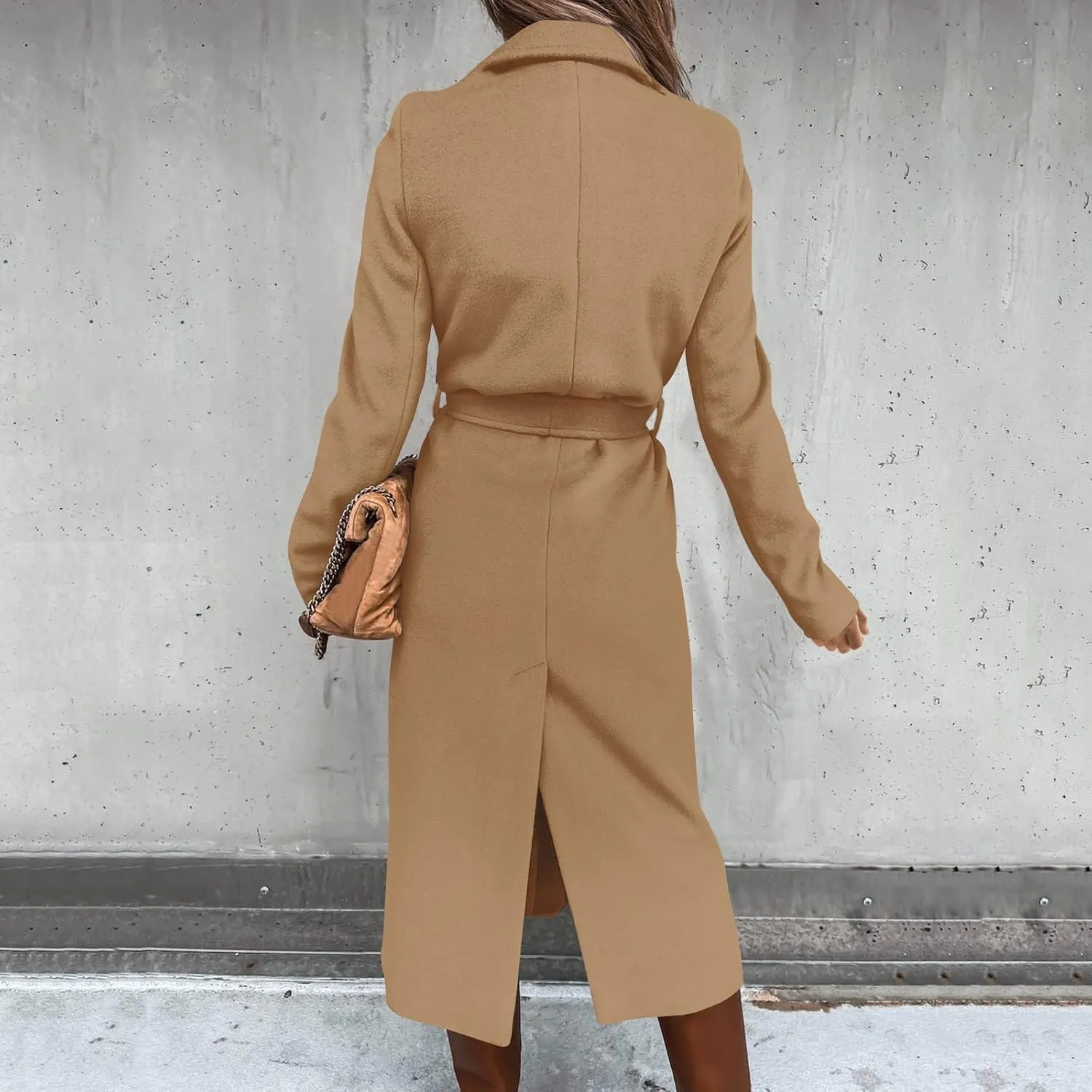 Women's 2024 Wool Blend Coat Oversized Long Winter Dress Coats for Women Thicken Warm Pea Coat Jackets Outerwear