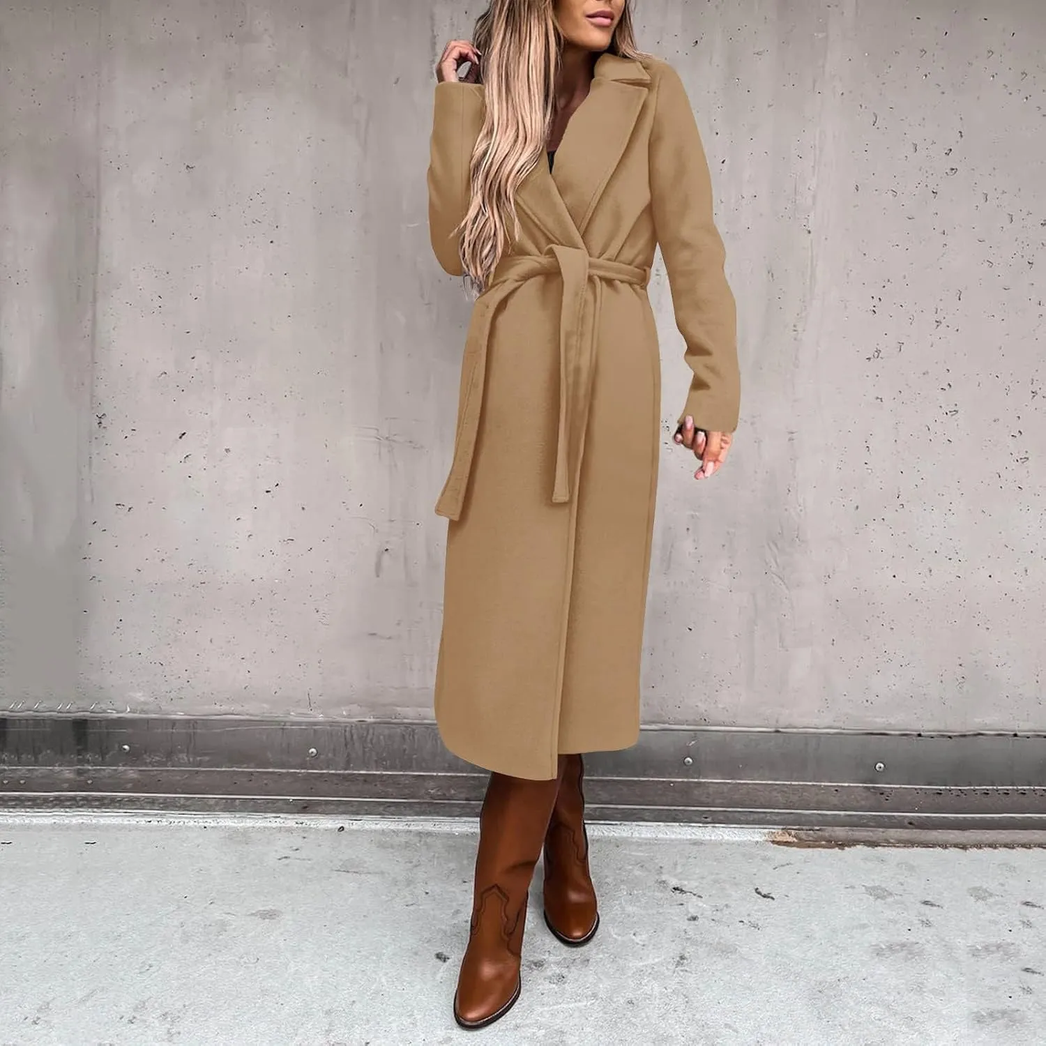 Women's 2024 Wool Blend Coat Oversized Long Winter Dress Coats for Women Thicken Warm Pea Coat Jackets Outerwear