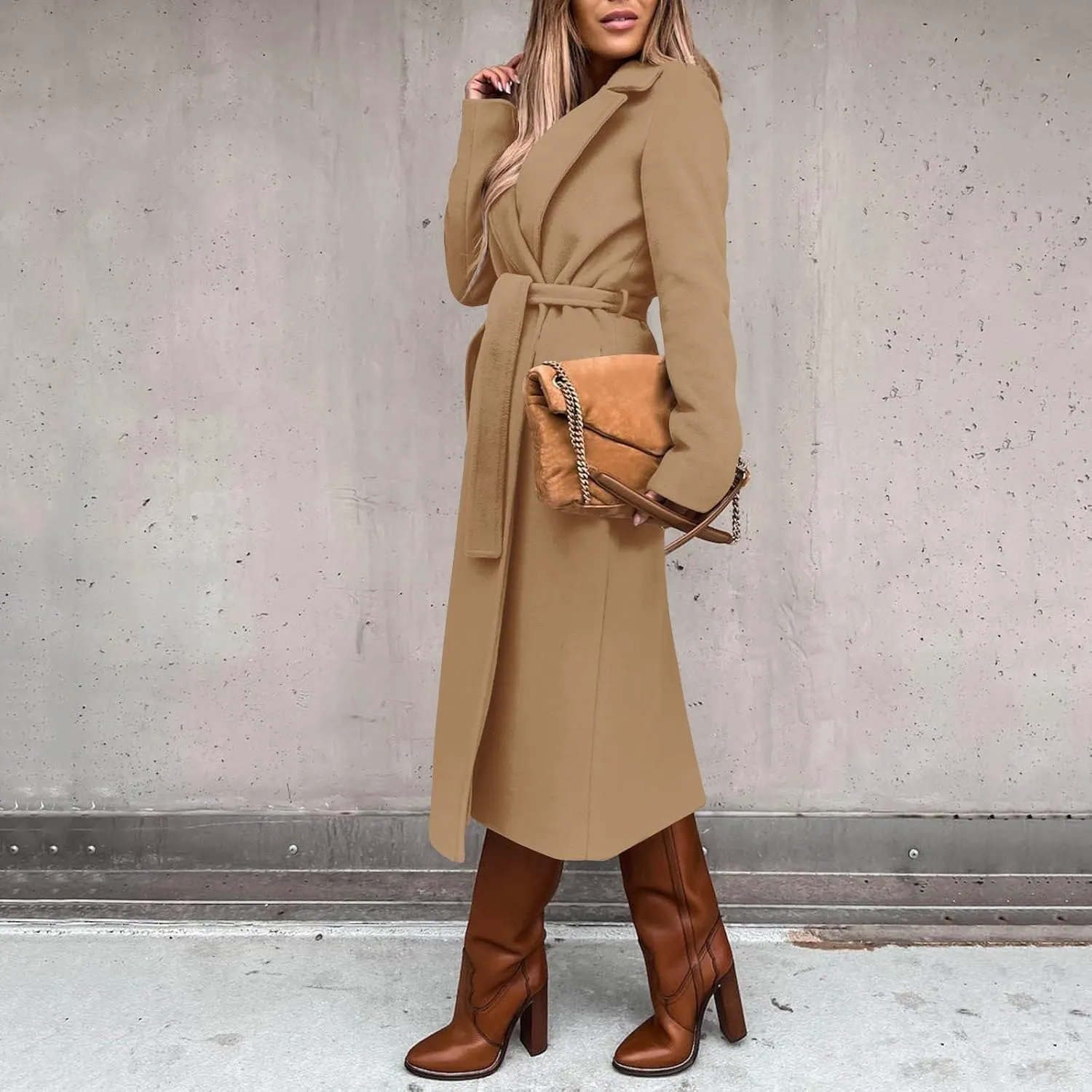 Women's 2024 Wool Blend Coat Oversized Long Winter Dress Coats for Women Thicken Warm Pea Coat Jackets Outerwear