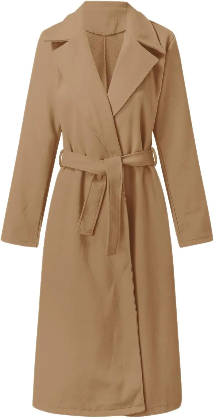 Women's 2024 Wool Blend Coat Oversized Long Winter Dress Coats for Women Thicken Warm Pea Coat Jackets Outerwear
