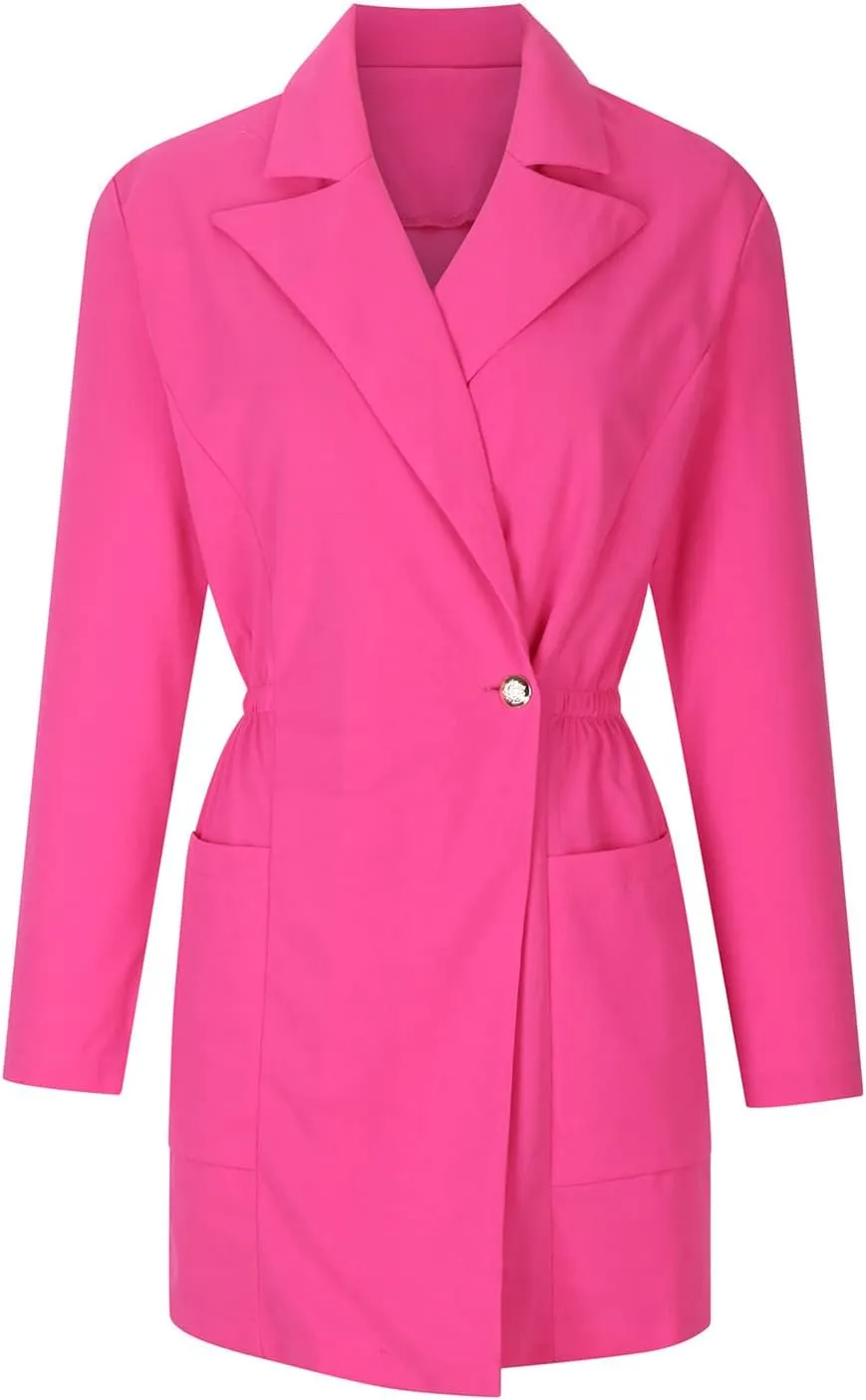 Womens Blazers Dress Fall Fashion Business Casual Suit Jackets with Pockets Long Sleeved Lapel Solid Tailored Jackets