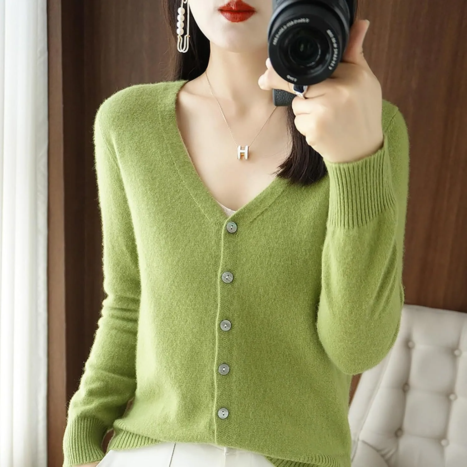 Women's Cable Knit Open Front Cardigans Sweater Casual Sweater Warm Top Button Down Loose Cardigan Outwear Womens