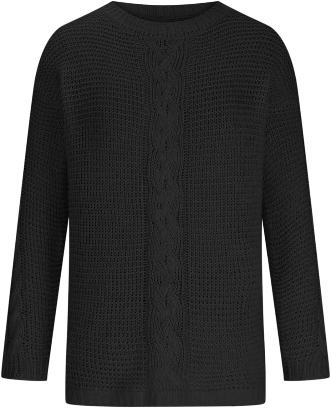 Womens Cable Knit Sweater Long Sleeve Chunky Sweaters Warm Loose Casual Trendy Sweaters