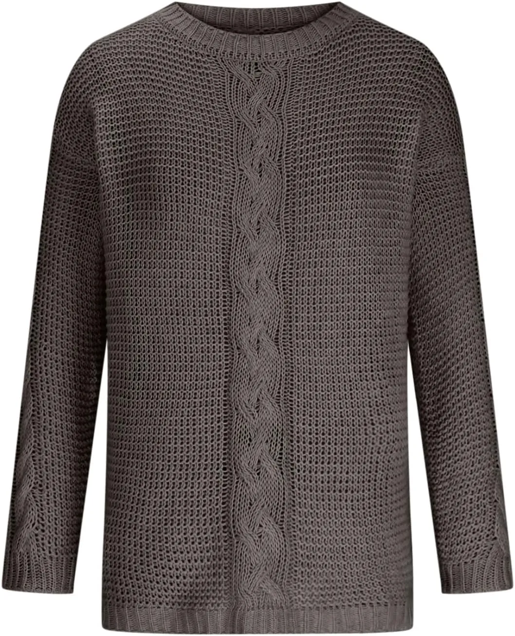 Womens Cable Knit Sweater Long Sleeve Chunky Sweaters Warm Loose Casual Trendy Sweaters