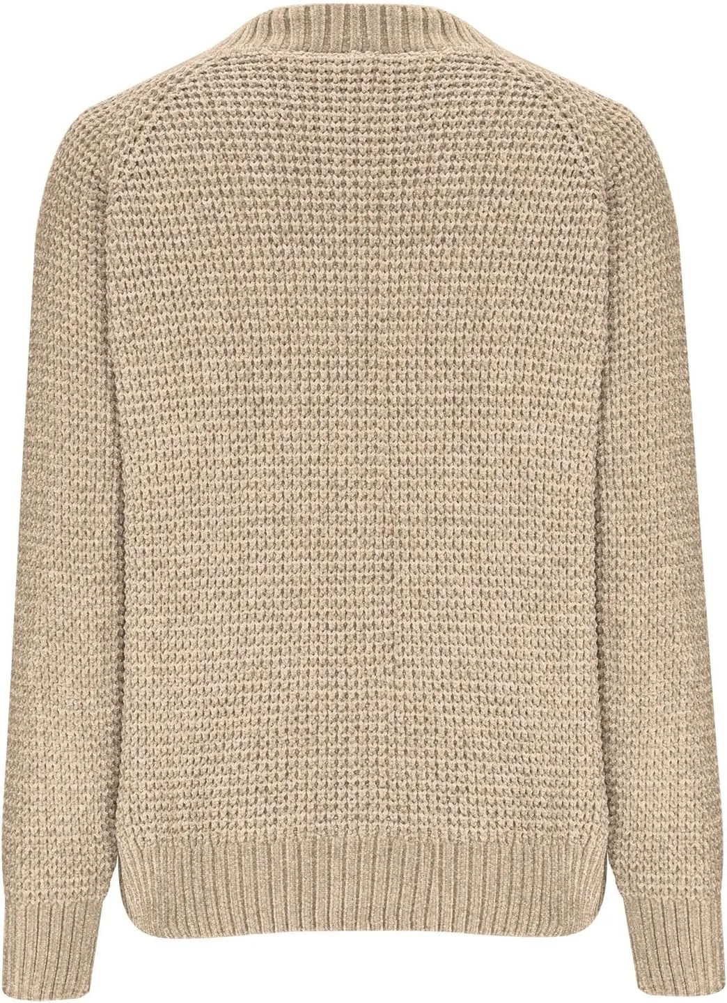 Women's Cable Knit Zipper Sweater Open Front Cardigans Outwear Coat Crewneck Long Sleeve Knitted Jacket Coats